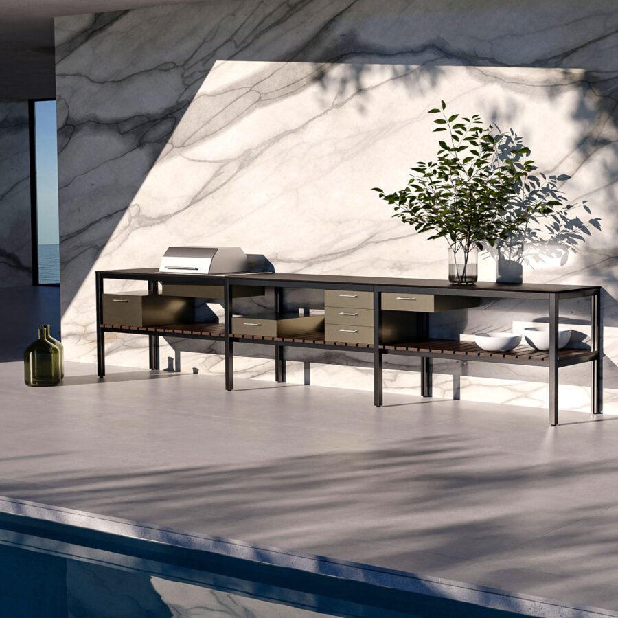 outdoor kitchen table