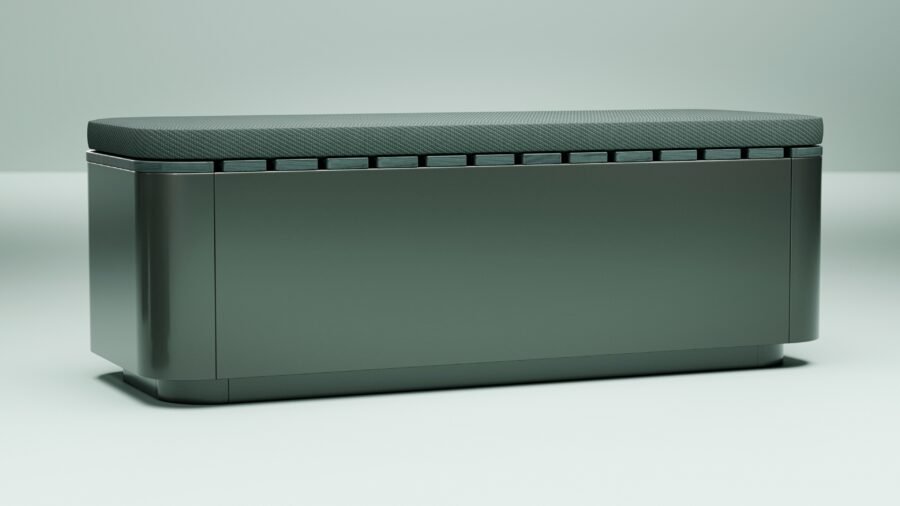 Stainless steel Ascento Bench with powder coat finish, featuring a removable bench assembly.